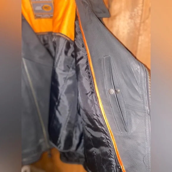 3XL First Mfg Co. Men's Leather Jacket Black - Picture 3 of 4